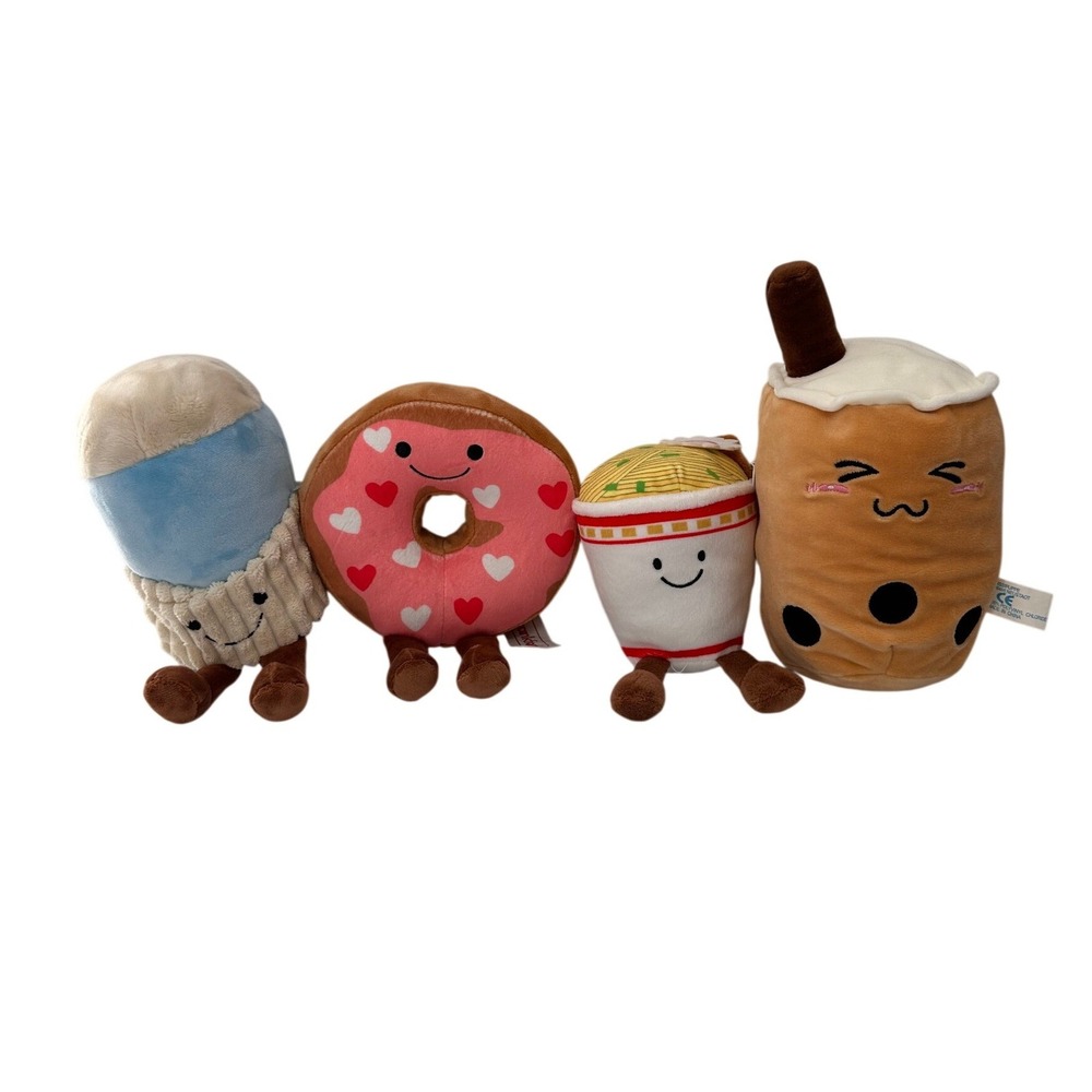 Frankford Plush Food Lot Donut Ramen Boba Cupcake Stuffed Animal Kids 5-8 Inch